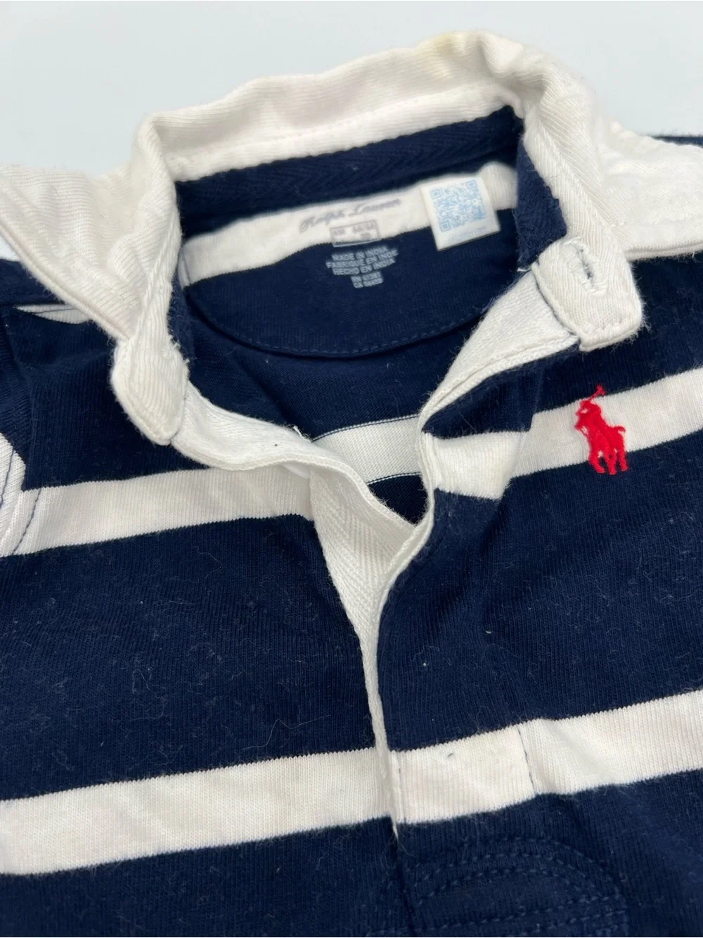 Ralph Lauren Navy Hooded Zip Sweatshirt & Striped One-Piece Navy/White